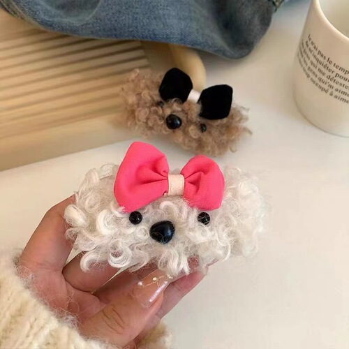 Cute Plush Butterfly Bow Dog Hair Clip for Girls Winter Side Part BB Clip Hair Hair Pin Children's Headband Hair Accessory