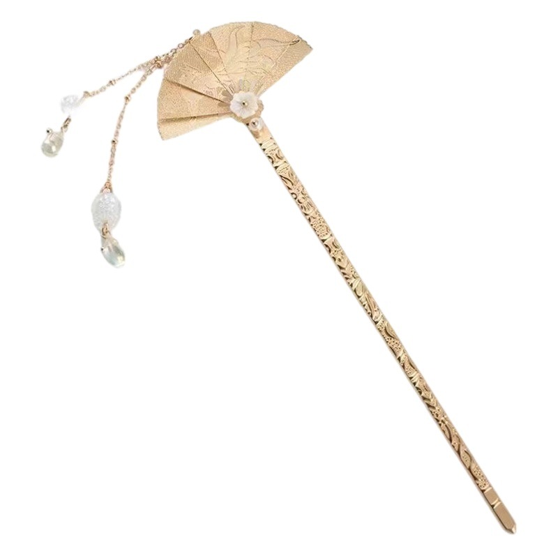 Abanico paso a paso horquilla de borla de perlas de alto valor estilo antiguo de alta calidad horquilla nuevo estilo chino frío y largo accesorios para el cabello con borla