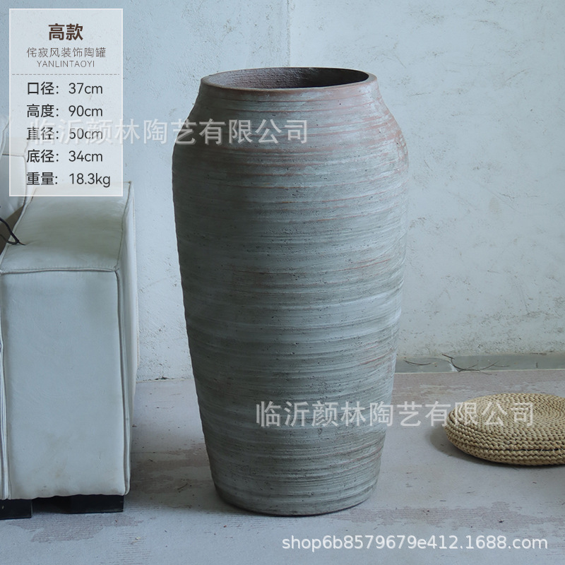 Retro hacer viejas macetas de cemento sala de estar tierra gran maceta de flores decoración hotel ornamentos maceta de cerámica plantación verde maceta