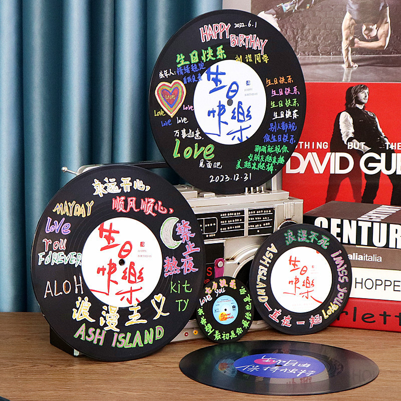DIY Simulation Vinyl Record Birthday Gift Graffiti Creative Personality Decorative Ornaments Wall Decoration Bedroom Guest DIY Simulation Vinyl Record Birthday Gift Graffiti Creative Personality Decorative Ornaments Wall Decoration Bedroom Guest