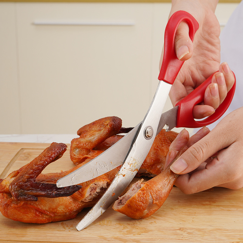 Stainless steel home kitchen scissors, multifunctional Korean-style barbecue roasting scissors, food preparation cooking scissors
