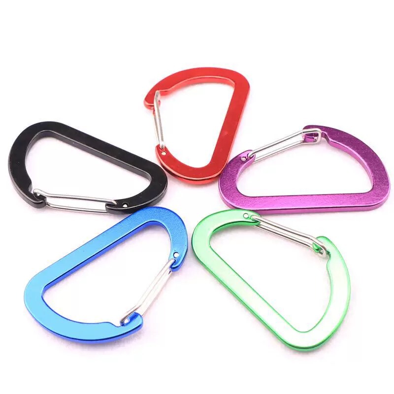 No. 5 D-Shaped Flattened Aluminum Alloy Spring Buckle Wire Buckle Keychain Carabiner Outdoor Equipment Lightweight