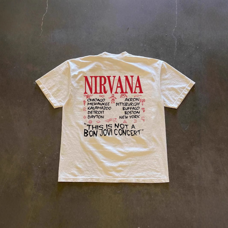 250 grams of heavy cotton! European and American NIRVANA Nirvana Band Short-sleeved T-shirt Hip-hop Loose Summer Street Style 250 grams of heavy cotton! European and American NIRVANA Nirvana Band Short-sleeved T-shirt Hip-hop Loose Summer Street Style