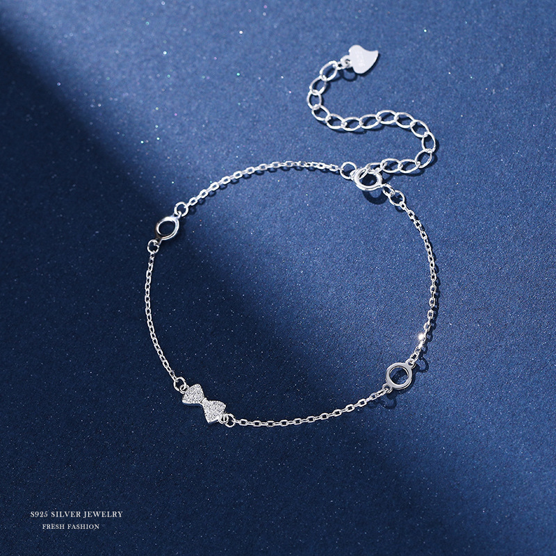 Autumn Winter New Handpiece Simple and niche design sense, best friend Sen series s pure silver bow bracelet for women_voghion.com