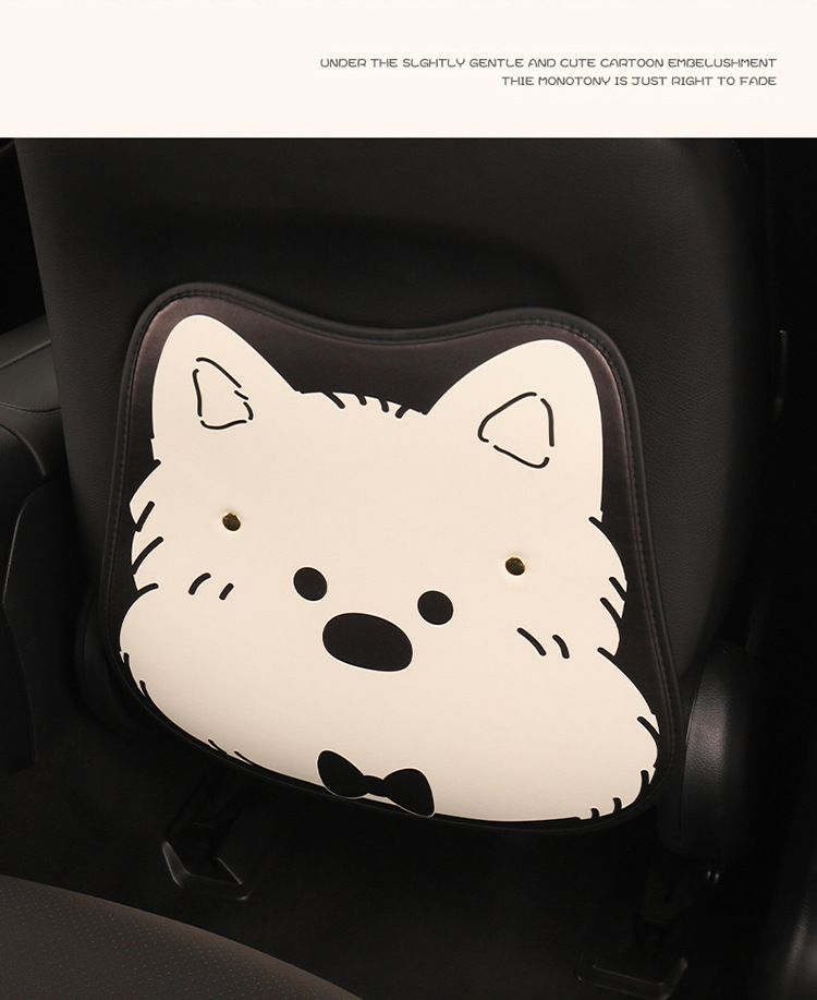 West Highland Car Anti-Kick Pad Cartoon Cute Kidsren's Seat Back Anti-Scratch Pad Universal Decorative Rear Seat Back Anti-Kick