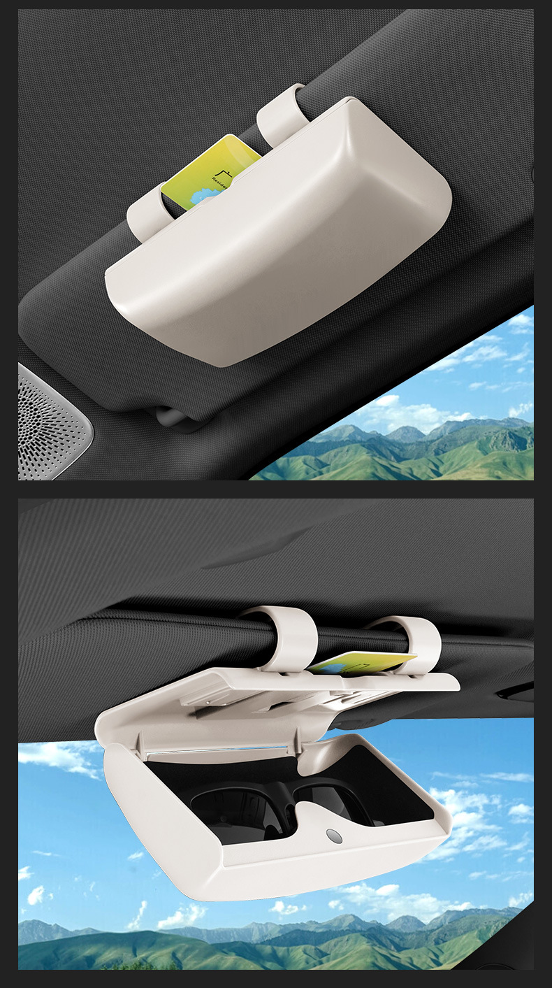 Car Glasses Case Car Sun Visor Storage Box Car Sunglasses Bill Multifunctional Card Storage Clip Bracket