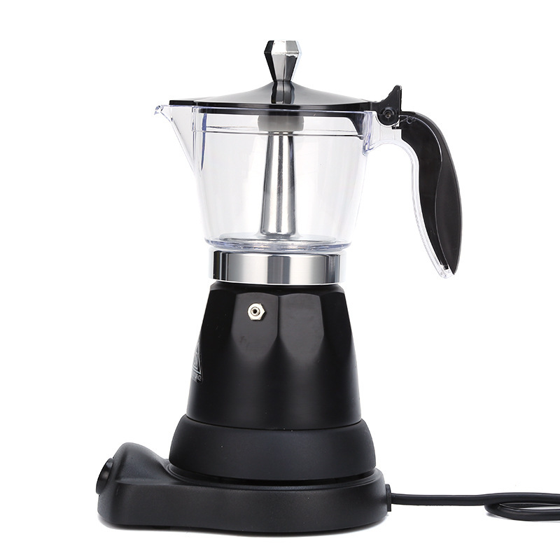 New electric coffee machine plug-in aluminum moka pot Italian espresso pot espresso single valve hand brew coffee