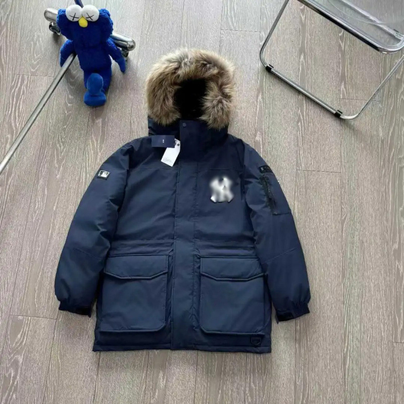 莆田MLB洋基队羽绒服保暖防风毛领连帽外套工装男女羽绒外套|undefined