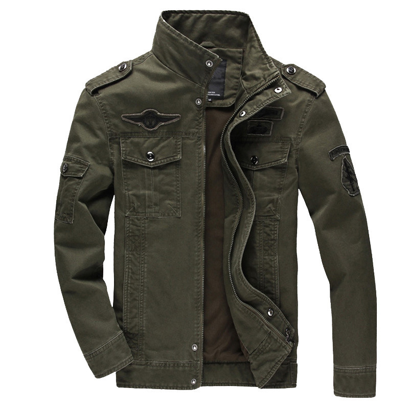 2022 Foreign Trade Amazon Spring New Men's Casual Cotton Military Jacket Outdoor Loose Large Size Workwear Jacket