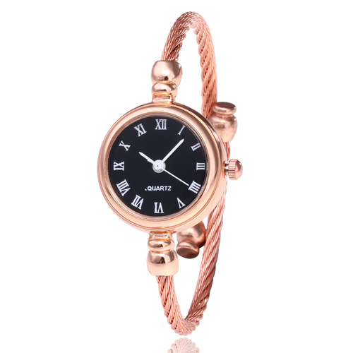 Women's Silver Beaded Bracelet Watch with Chic Style, Minimalist Retro Design, Korean Version, Simple and Versatile, Fresh and Youthful