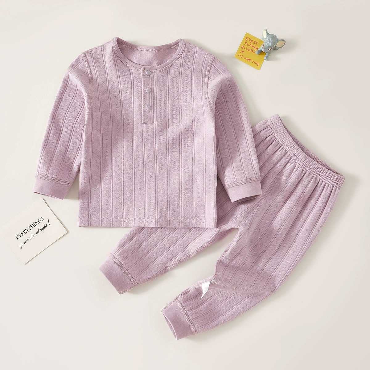 Детская осенняя одежда Осенние брюки Весенний и осенний набор Детская одежда без костей, хлопок, детское дно, хлопчатобумажная пижама, нижнее белье с круглым вырезом