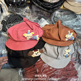 日系可爱立体小狗冰淇淋八角帽女春夏小众设计百搭显脸小云朵帽潮