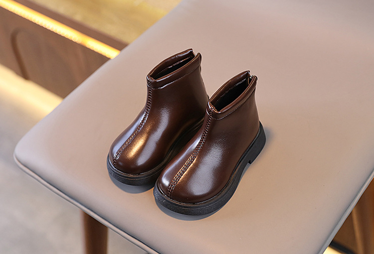 Botas martin infantis estilo britânico em couro macio_voghion.com