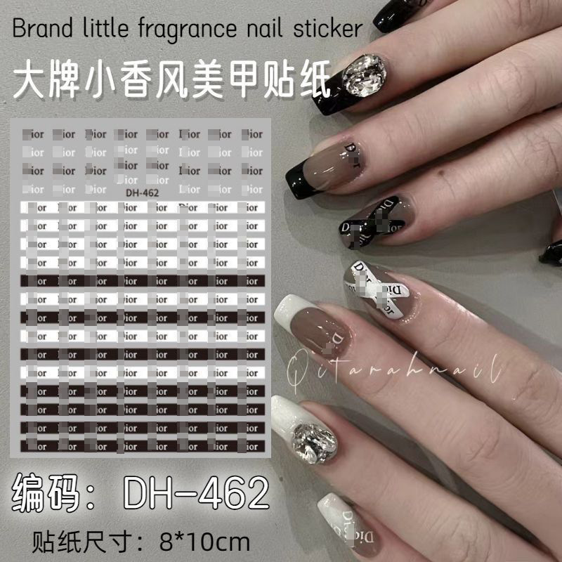 インターネットセレブ Xiaoxiangfeng ロゴネイルアートステッカー粘着性人気のヨーロッパとアメリカのライト高級トレンディブランドネイルステッカージュエリー DH スタイル|undefined