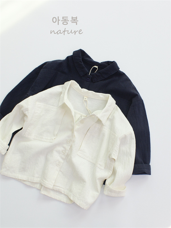 Autumn children's solid color shirt for boys