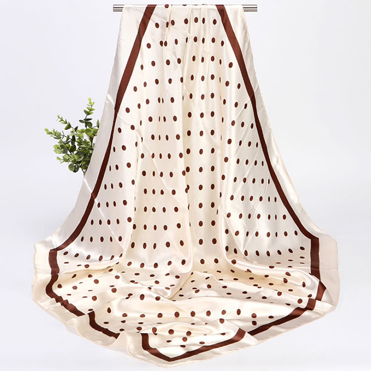 Lenço de seda versátil com estampa de bolinhas e listras, estilo retrô, grande, para mulheres. Ideal para o pescoço. Possui estampa paisley._voghion.com