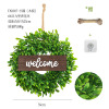 Customized hemp rope+hook simulation plant flower ring cross -border home doors and windows hanging decoration simulation green plant fake flower ring