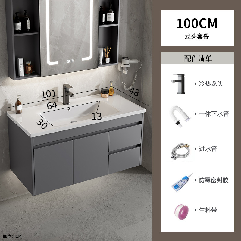 100 cuenca de cerámica doble cajón + grifos