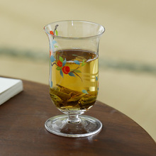 高硼硅耐热玻璃主人杯手绘柿子茶杯家用绿茶杯功夫茶具品茗杯