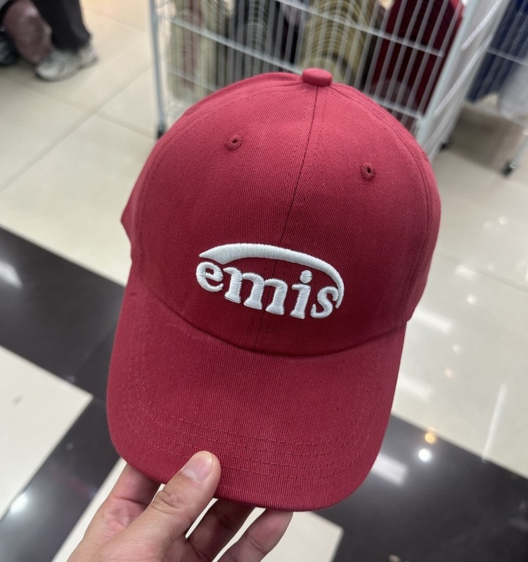 韓国 emis 帽子赤野球帽女性のための春と夏のカジュアル刺繍多用途ソフトトップビッグヘッドキャップ男性のための|undefined
