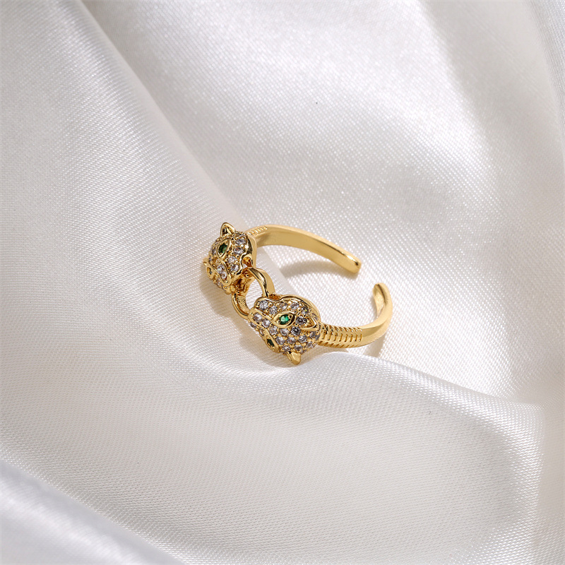 Lady Animal Copper Zircon Rings 1 Piece