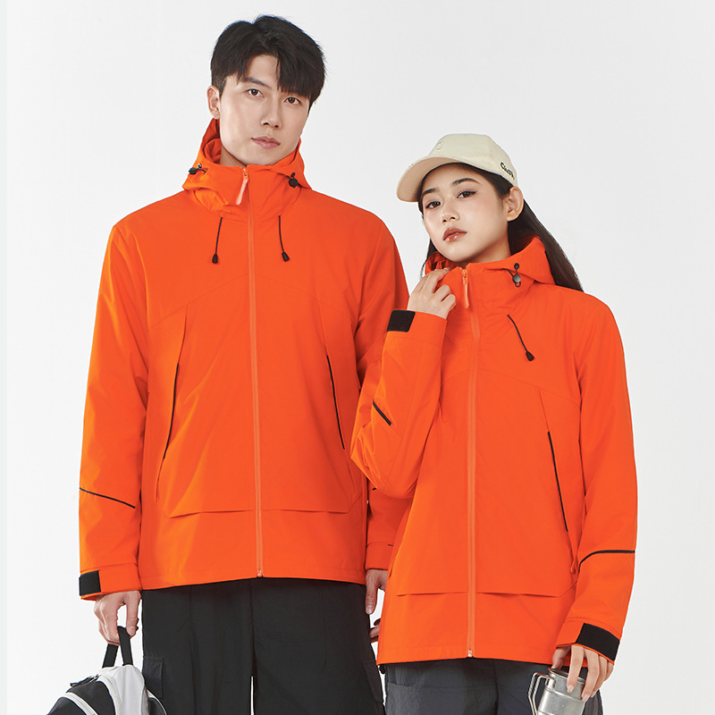 Outdoor Jacket, Three-In-One Detachable Windbreaker, Men's Autumn and Winter Waterproof Jacket, Hooded Mountaineering Jacket, Women's Style