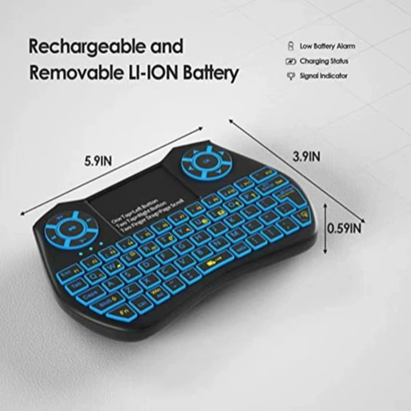 [Мини-клавиатура I9 2.4G, компактный беспроводной мини-клавиатурно-мышиный пульт, Bluetooth с подсветкой]
