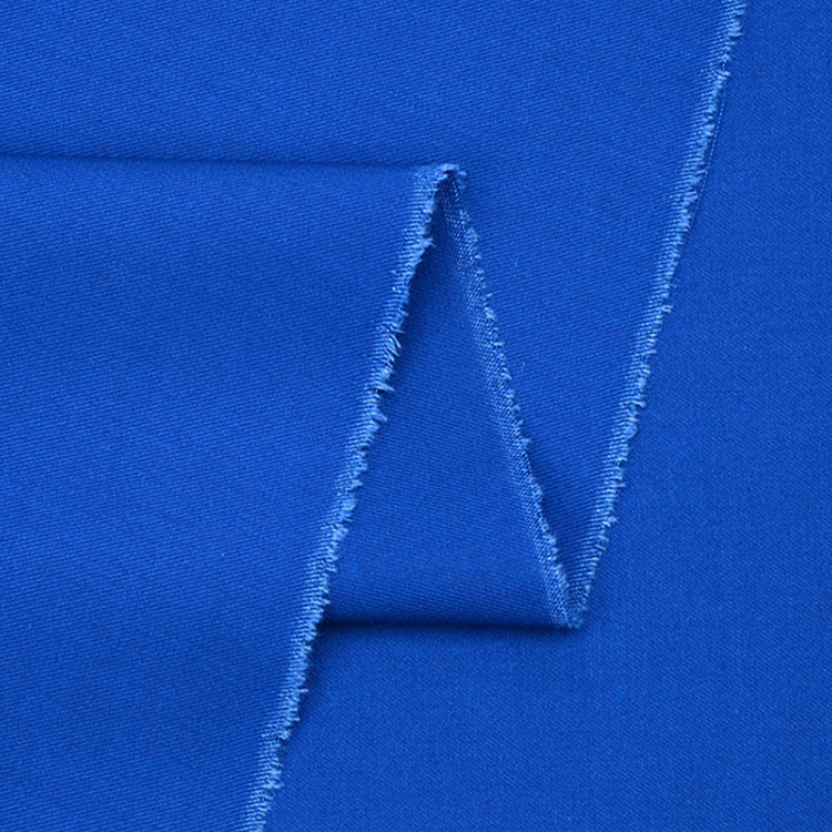 Inventario de lotes tela de camisa sólida elástica trenzada poliéster algodón spandex tela de ropa