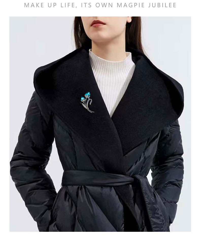 高档奢华水晶郁金香胸针小众高级感精致花朵胸花新款时