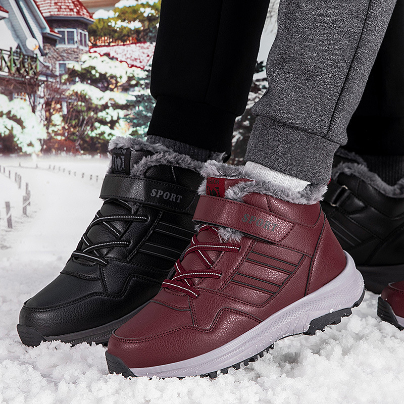 Zapatos para ancianos zapatos para caminar zapatos engrosados con terciopelo en invierno y zapatos deportivos casuales con suela suave zapatos para madres engrosados con algodón