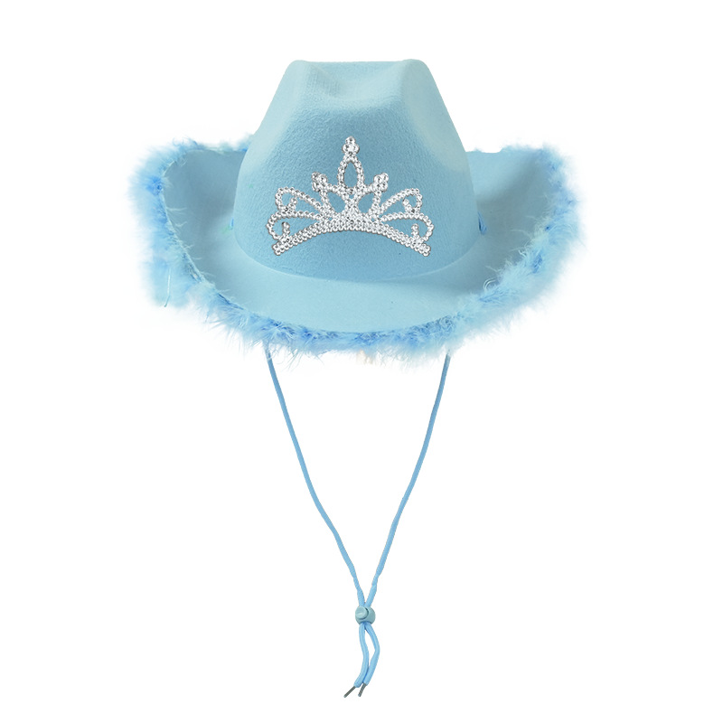 Sombreros de corona de lana sólida, nuevos sombreros de vaqueros industria pesada occidentales, sombreros de Halloween, sombreros de fiesta, sombreros de fiesta