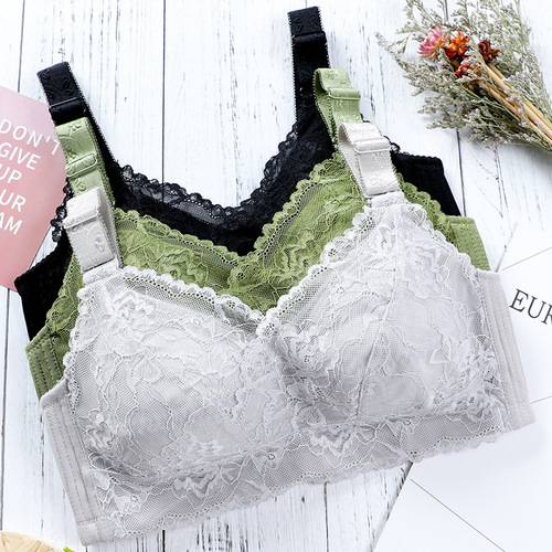 Big breasts show small bra, thin wire-free underwear, women's anti-sagging, auxiliary breasts, adjustable bra, side closing, full cup