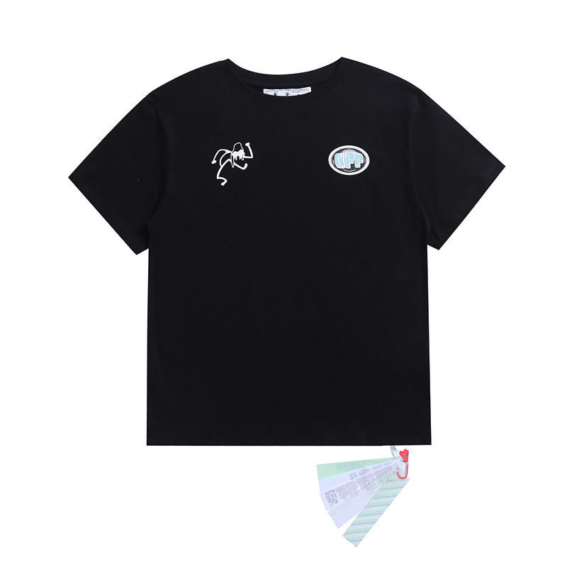 Off White T-Shirt for Men with Monet Oil Painting Arrow Print, Round Neck, Loose Fit, Ow Cotton Short Sleeve, Women's In-Stock Wholesale Off White T-Shirt for Men with Monet Oil Painting Arrow Print, Round Neck, Loose Fit, Ow Cotton Short Sleeve, Women's In-Stock Wholesale