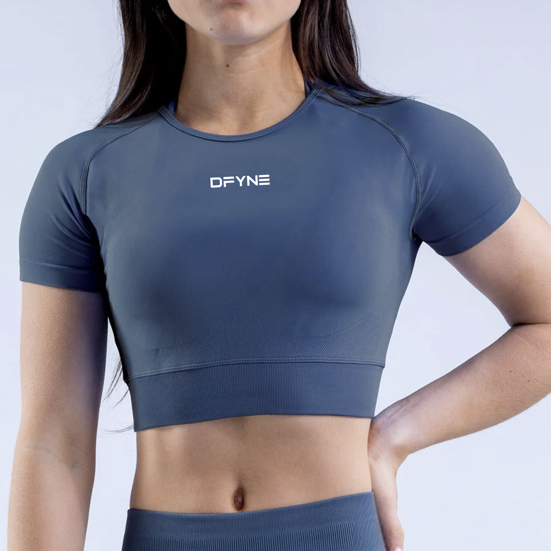 DFYNE Quick Drying Yoga Top For Sports Fitness Slimming Short-Sleeved Moisture Wicking Top_desvips.com
