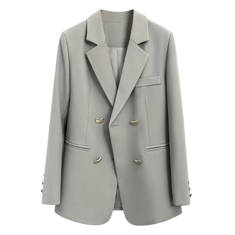 455g Weight Blazer Outerwear Type Long Sleeve Sleeve Length Single Breasted Placket Type Polyester Fabric Type Coat Tops Type 1 Piece Quantity Daily Occasion Turndown Neckline Loose Fit Type Solid Color Pattern Spring, Autumn Season Women's Gender Elegant Style Women's Coat Long Sleeve Blazers Elegant Solid Color 16