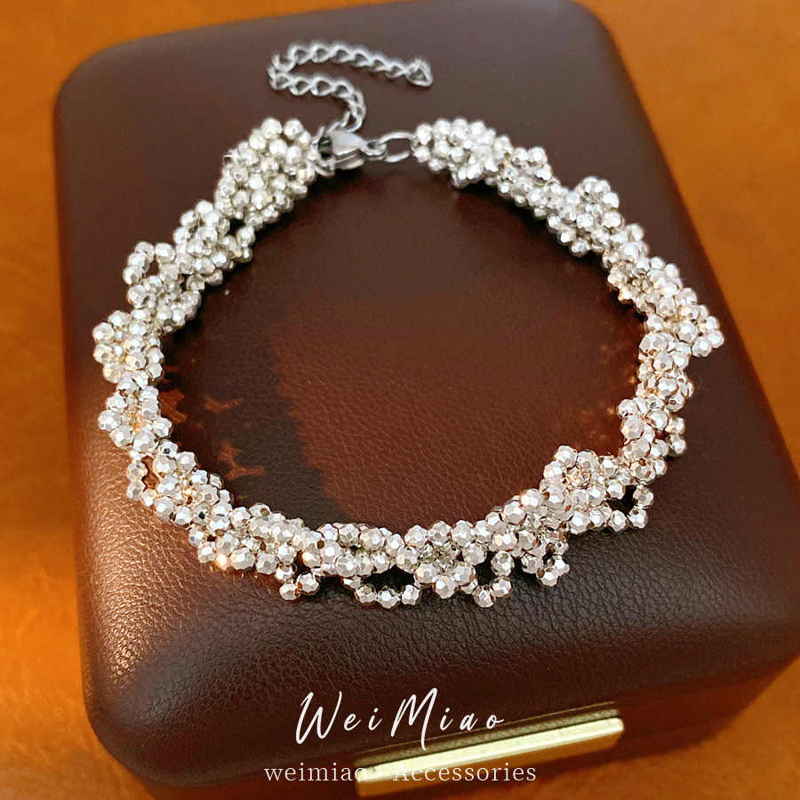 Acero inoxidable Black Dan piedra cuentas de encaje ajustable pulsera ligera de lujo nicho pulsera de alta sensación joyas personales