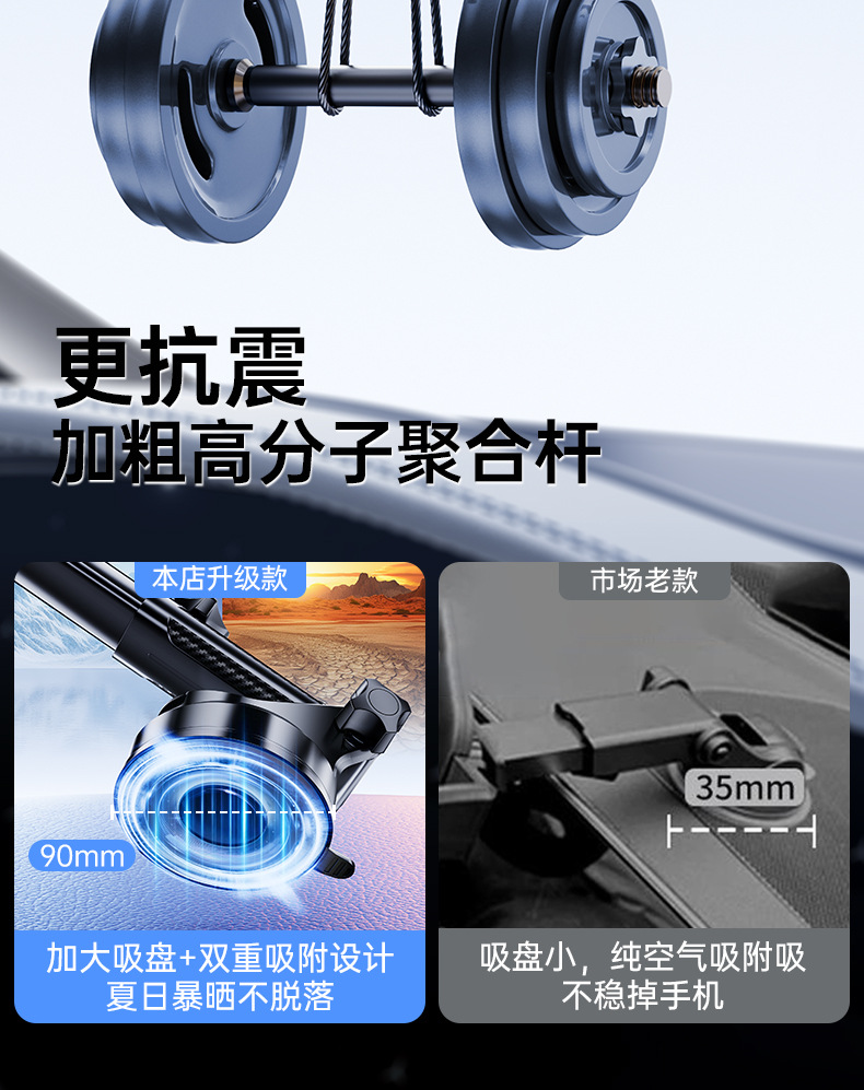 Shunwangshun New Model Car Phone Holder Dashboard Suction Cup Type Metal Car Mount with Strong Suction for Navigation