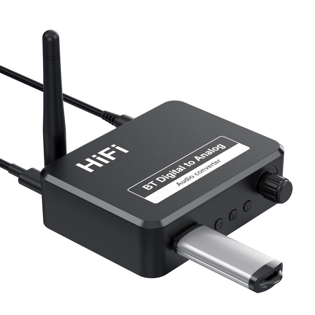 Convertitore DAC audio digitale-analogico Segnale in fibra ottica Spdif a 3,5 mm 3,5 AUX 2 RCA Amplificatore Decoder Ricevitore Bluetooth 5.0_voghion.com