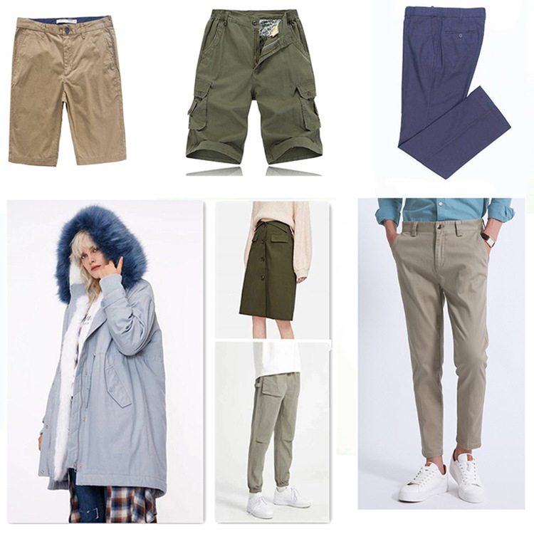 Tejido ligero elástico algodón spandex tela elástica algodón twill uniformes pantalones