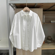 纯棉白色防晒衬衫女2025夏季外穿长袖宽松显瘦衬衣春秋休闲外套潮