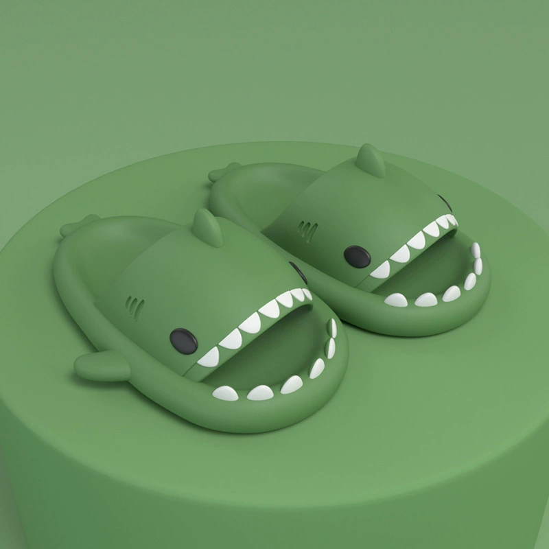 Кожаные тапочки на платформе Slide Slippers (Shark) с аквапарком?