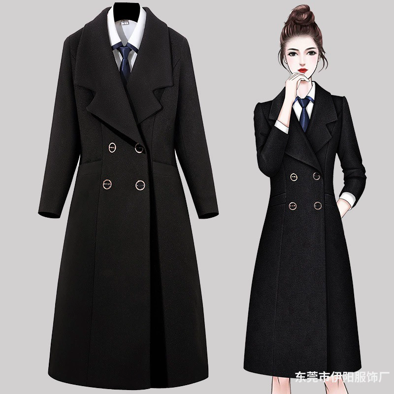 Профессиональное пальто женское зимнее средней длины отдел продаж Деловая одежда пальто Женская рабочая одежда шерстяная банка ол шерстяная Рабочая одежда