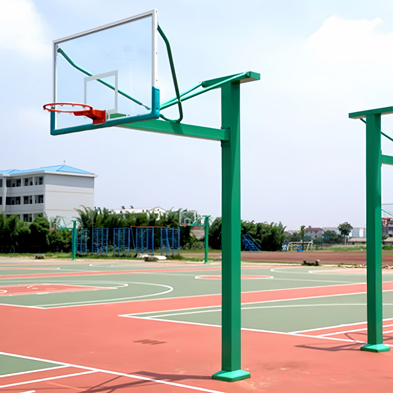 Fabricante de rack de baloncesto de tubería cuadrada en forma de T tipo elevador al aire libre enterrado rack de baloncesto estándar de entrenamiento doméstico para adultos