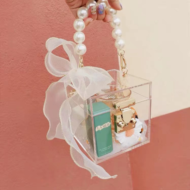 亚克力方形透明礼盒高级手提伴手礼盒婚庆喜糖盒生日活动礼品盒