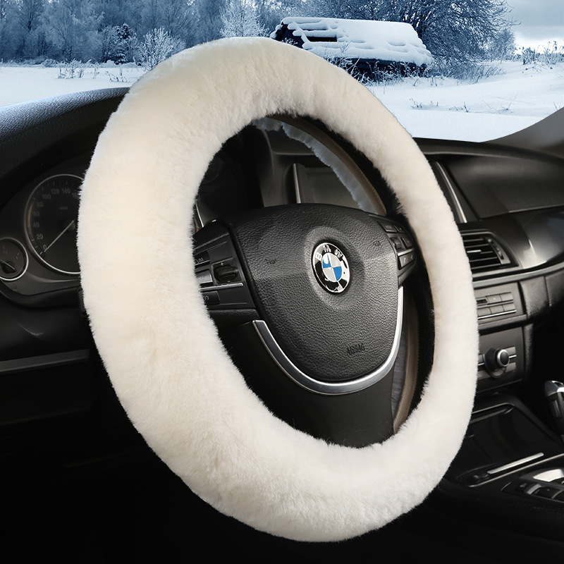 21年新款冬季澳洲羊毛简约商务方向盘套内饰用品厂家批发一件代发