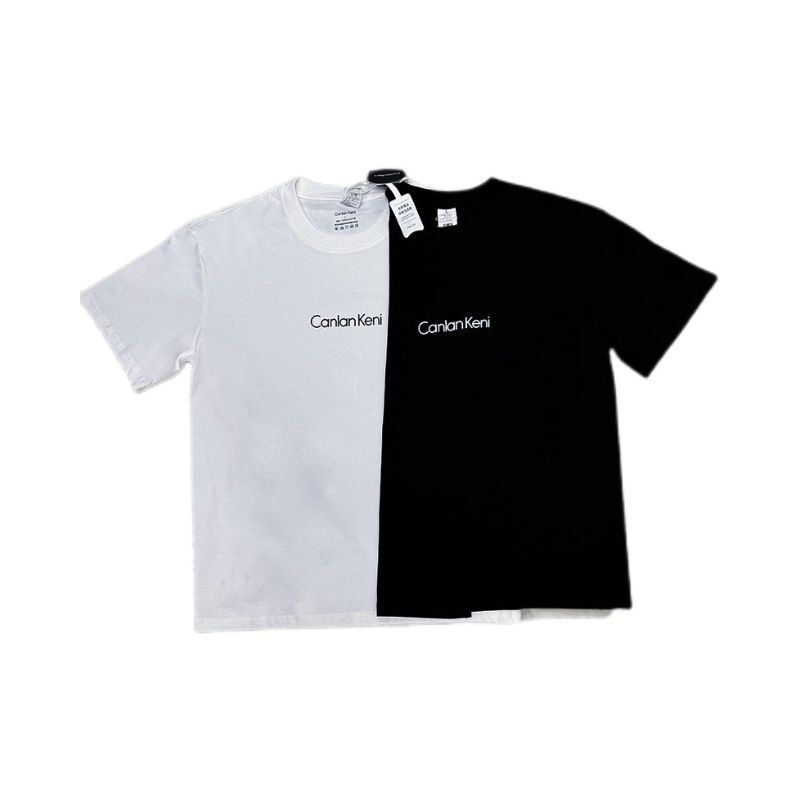 Ck Summer Men's Simple Casual Versatile Loose New Style Printed Round Neck Short-Sleeve T-Shirt Unisex Wholesale