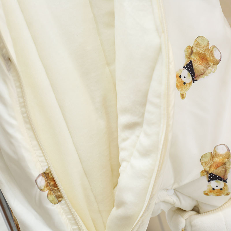 Ropa de una pieza de manga larga para recién nacidos de invierno, mameluco con capucha de dibujos animados para bebés y niñas