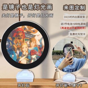 Round Magic Mirror The Legend of Zelda Photo Second Dimension Surrounding Bedroom Dormitory Desktop Bedside Table Decorations Ornaments