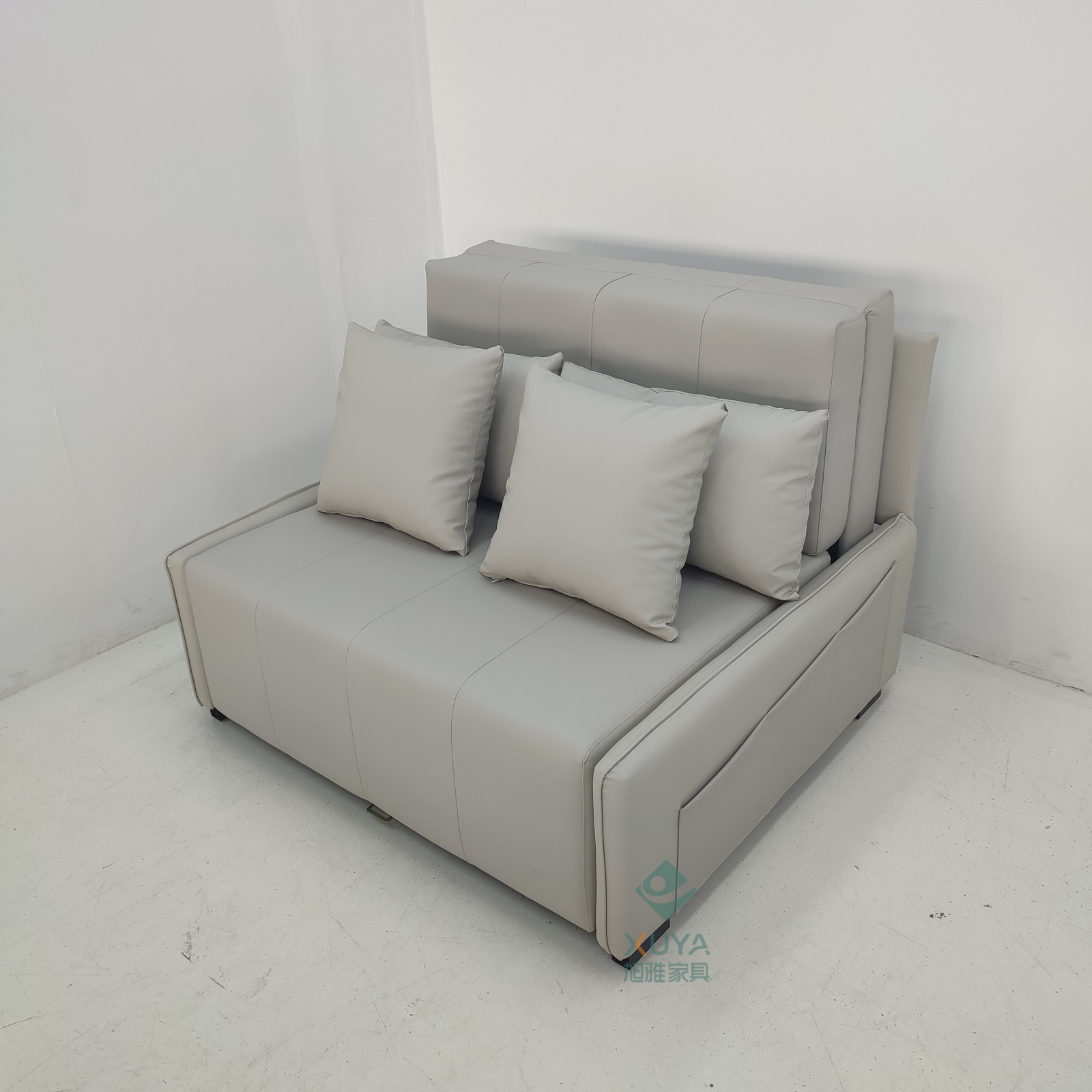 Moderno simple multifuncional sofá cama de cuero puede almacenar pequeño apartamento de sala de estar sofá cama individual