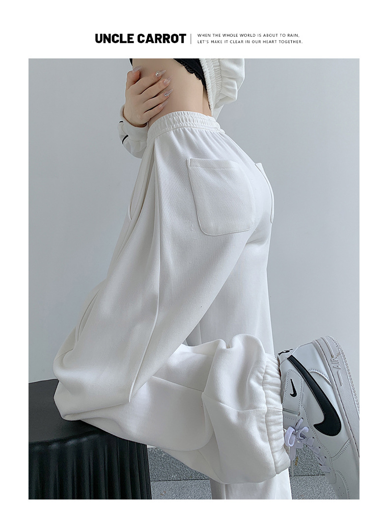 萝卜大叔~休闲运动裤女秋冬新款2023宽松小个子束脚裤阔腿直筒裤详情46